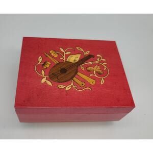 Vtg Sorrento Italy Reuge Swiss Music Jewelry Ring Box View Window Dream of Waltz